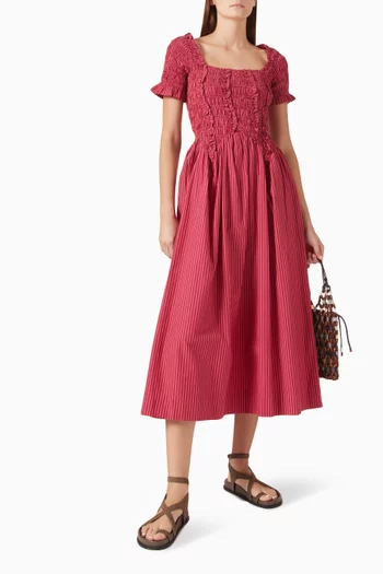 Raphaela Ruffle Midi Dress in Organic Cotton