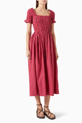 Raphaela Ruffle Midi Dress in Organic Cotton