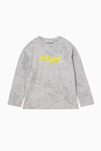 Marble-print Sweatshirt in Cotton