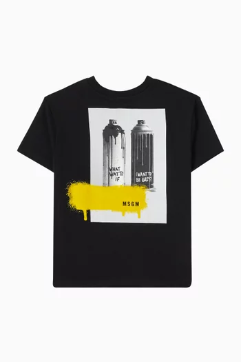 Spray Print Graphic T-shirt in Cotton