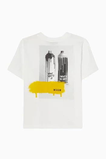 Spray Print Graphic T-shirt in Cotton
