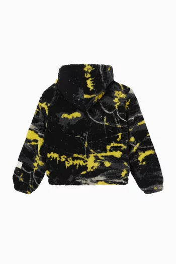 Marble-print Hoodie in Fleece