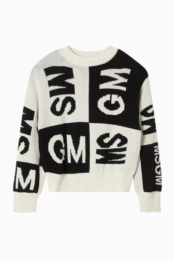 Jacquard Logo Sweater in Knit
