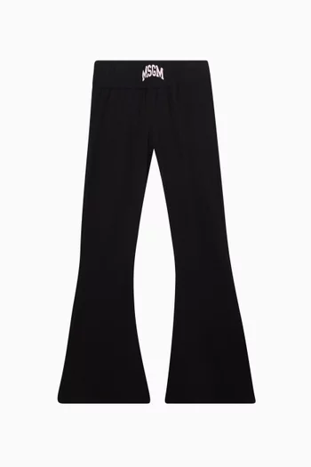 Logo Flared Leggings in Knit