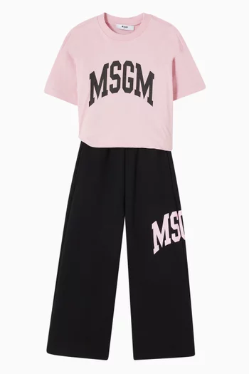 Logo Cropped T-shirt in Cotton