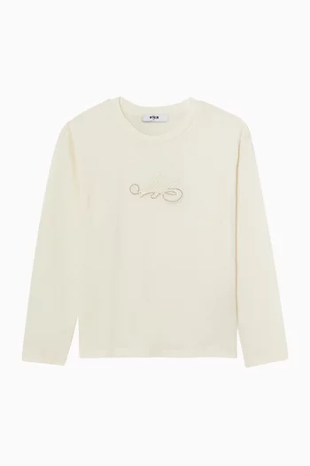 Logo Rhinestone T-shirt in Cotton