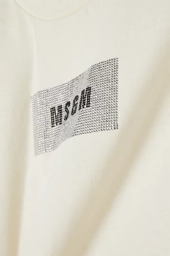Logo Rhinestone T-shirt in Cotton