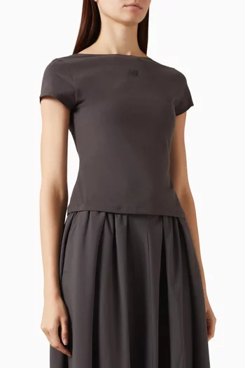 Open-back Fitted T-shirt
