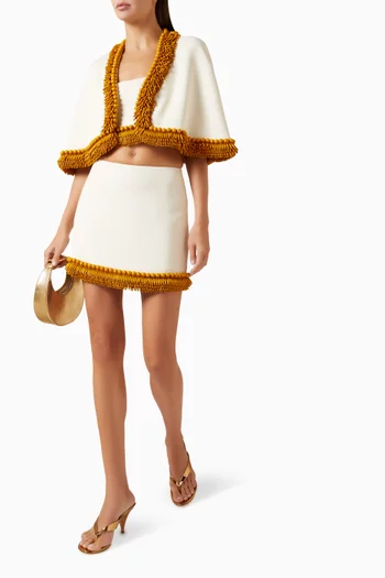 Tenora Beaded Fringe Mini Skirt