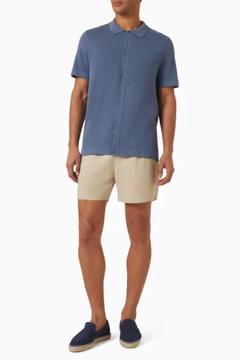 Drop Needle Button-up Shirt in Cotton-knit
