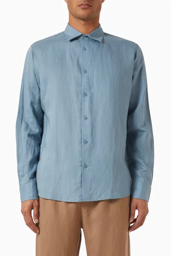 Air Buttoned Shirt in Linen-blend