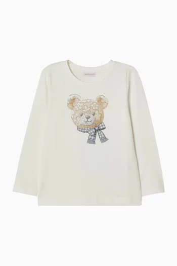 Embellished Teddy-print T-shirt