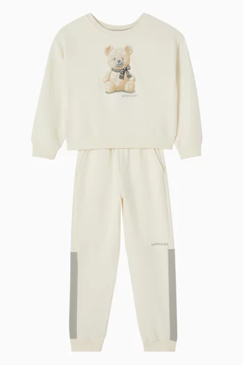 Teddy Bow Two-piece Tracksuit in Cotton