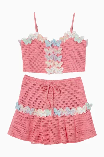 Cassia Butterfly Crochet Mini Skirt