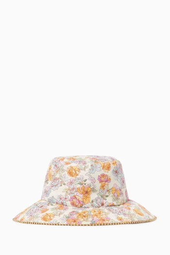 Posie Floral-print Bucket Hat in Cotton