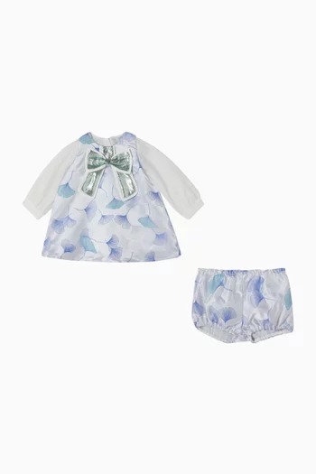 Gilded Bow Dress & Bloomers in Jacquard