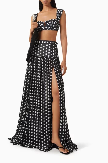 Jaimee Polka-dot Maxi Skirt in Viscose