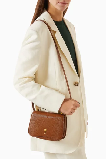 Small Paris Paris Top-handle Bag in Lizard-embossed Leather