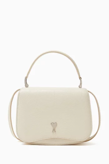 Small Paris Paris Top-handle Bag in Lizard-embossed Leather
