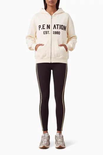 Phantom Zip Oversized Hoodie in Cotton-blend