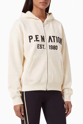 Phantom Zip Oversized Hoodie in Cotton-blend