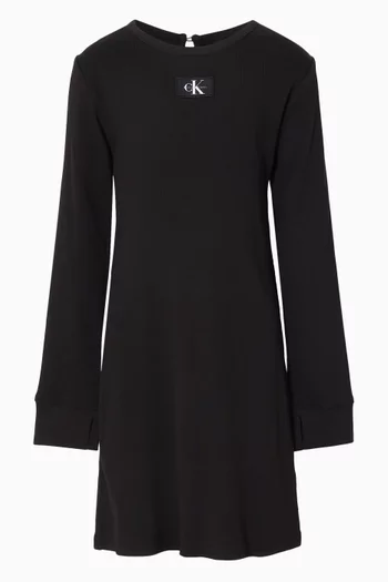 Logo Dress in Cotton