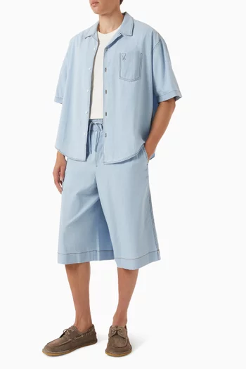 Bermuda Shorts in Cotton Chambray