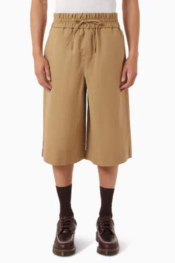 Bermuda Shorts in Cotton & Linen Canvas