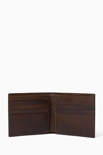 Logo Wallet in Antiqued Leather