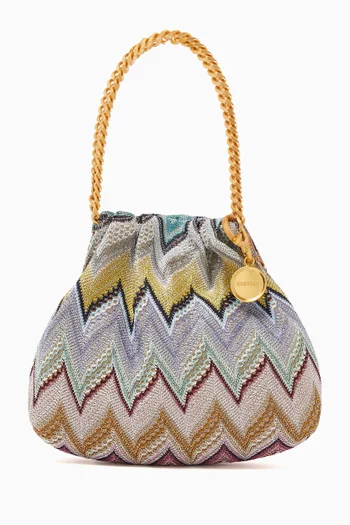 Small Zigzag Pouch in Lamé