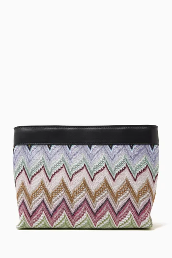 Large Raschel Zigzag Pochette in Lamé