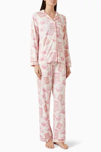 Book-print Long Pyjama Set