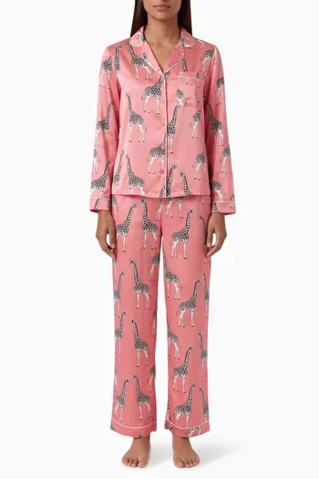 Giraffe Print Long Pyjama Set