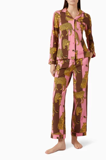 Long Pyjama Set in Organic Cotton Blend