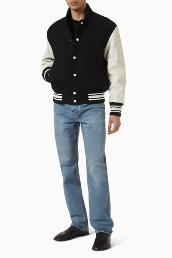 Padded Teddy Jacket in Wool Gabardine