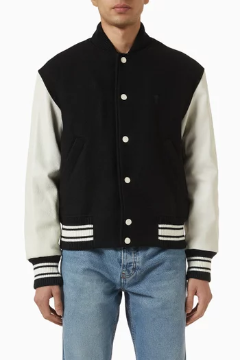 Padded Teddy Jacket in Wool Gabardine