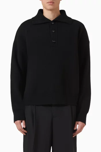 Buttoned-up Sweater in Merino-wool