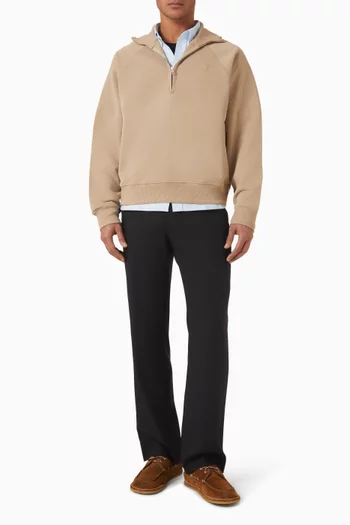 Embossed Ami de Coeur Zip Sweatshirt in Loopback Fleece