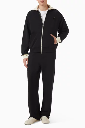 Bi-colour Zipped Sweatshirt in Knit
