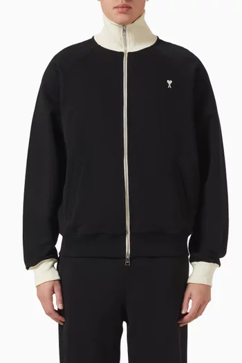Bi-colour Zipped Sweatshirt in Knit