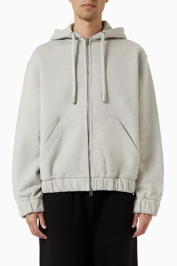 Heritage Label Zip Hoodie in Cotton