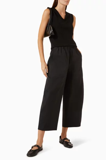 Sailor-collar Knitted Top in Cotton-Silk