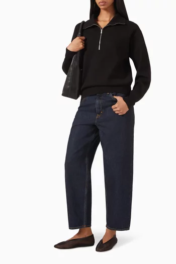Funnel-neck Sweater in Viscose-blend