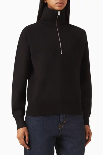 Funnel-neck Sweater in Viscose-blend