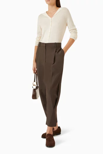 Sailor-collar Knitted Shirt in Cotton-silk