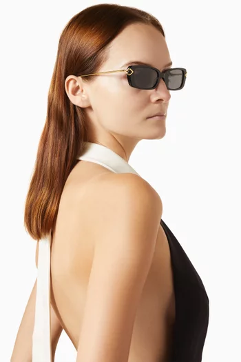 Zina Rectangular Sunglasses in Acetate