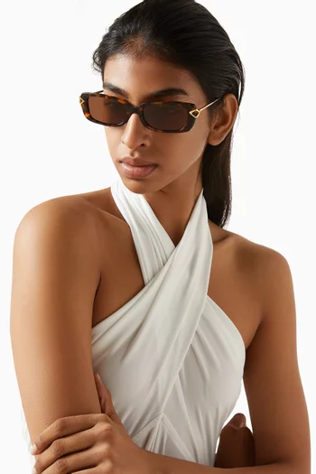 Zina Rectangular Sunglasses in Acetate