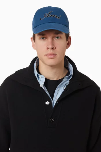 Ami Embroidered Cap in Cotton