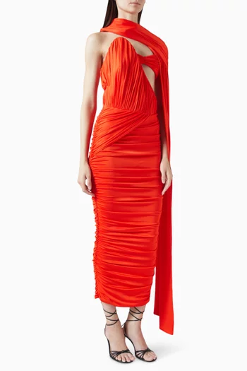 Etna Cut-out Midi Dress in Jersey