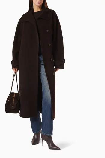 James High-collar Coat in Wool Blend